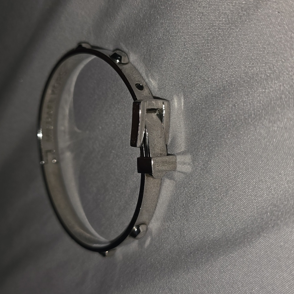 MICHAEL KORS Silver Buckle Studded Bracelet Cuff Bangle